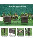 Outsunny Rattan Garden Furniture Bistro Set, 3 Piece - Brown