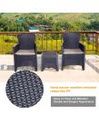 Outsunny Rattan Effect Garden Bistro Set With Coffee Table, 3 Piece - Graphite