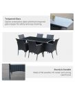 Outsunny Rattan Garden Furniture Dining Set, 7 Piece - Black