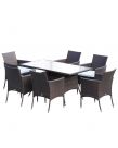 Outsunny Rattan Garden Furniture Dining Set, 7 Piece - Brown