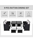 Outsunny Rattan Garden Furniture Cube Set, 8 Seater - Black