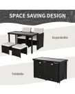 Outsunny Rattan Space Saving Garden Furniture Sofa Set, 5 Piece - Black