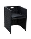 Outsunny Rattan Space Saving Garden Furniture Sofa Set, 5 Piece - Black