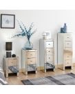 Mirrored 2 Drawer Slim Chest Clear Glass