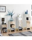 Mirrored 3 Drawer Slim Chest Clear Glass