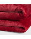 Luxury Faux Fur Mink Fleece King Size Throw - Red