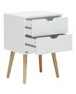 Nyborg Single 2 Drawer Bedside Table - White