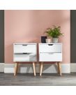Nyborg Pair Of 2 Drawer Bedside Tables - White