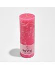Rustic Pillar Candle, Tall - Rose Pink