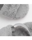 OHS Faux Fur Platform Slippers - Grey