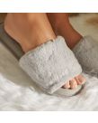 OHS Faux Fur Slider Slippers - Grey