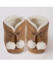 OHS Fluffy Boot Slippers, Tan