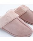 OHS Faux Suede Mule Slippers - Blush