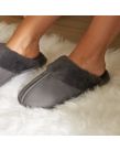 OHS Faux Suede Mule Slippers - Grey