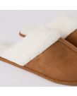 OHS Faux Suede Mule Slippers, Tan
