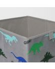 OHS Dinosaur Print Cube Storage Boxes, Grey - 2 Pack
