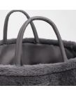 OHS Faux Fur Fleece Storage Basket - Grey