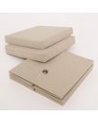 OHS Faux Linen Storage Box With Lid, Beige - 2 Pack