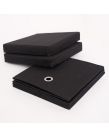 OHS Faux Linen Storage Box With Lid, Black - 2 Pack