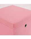 OHS Faux Linen Storage Box With Lid, Blush - 2 Pack