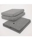 OHS Faux Linen Storage Box With Lid, Charcoal - 2 Pack