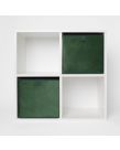 OHS Matte Velvet Cube Storage Boxes, Forest Green - 2 Pack