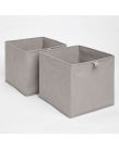 OHS Plain Cube Storage Boxes, Grey - 2 pack