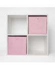 OHS Matte Velvet Cube Storage Boxes, Blush - 2 Pack