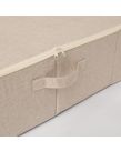 OHS Faux Linen Underbed Storage Bag, Beige - 2 Pack