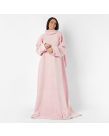 OHS Sherpa Wearable Blanket With Sleeves - Blush