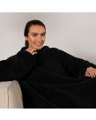 OHS Sherpa Wearable Blanket With Sleeves - Black