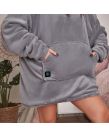 OHS Electric Heated Oversized Hoodie Blanket - Charcoal
