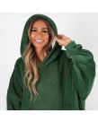 Sienna Sherpa Hoodie Blanket, Forest Green - Adults