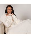OHS Teddy Fleece Wearable Blanket With Sleeves - Cream