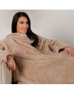 OHS Teddy Fleece Wearable Blanket With Sleeves - Latte