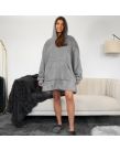 OHS Weighted Hoodie Blanket, Charcoal - Adults 2.3kg
