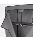 OHS Zip Closure Fabric Double Wardrobe - Charcoal