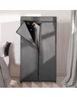 OHS  Zip Closure Fabric Single Wardrobe - Charcoal