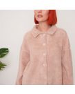 OHS Teddy Button Up Over Shirt - Blush