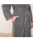 OHS Teddy Fleece Round Neck Jumpsuit - Grey
