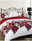 Dreamscene Pollyanna Floral Duvet Quilt Cover Bedding Set - Red - Single
