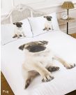 3D Pug Dog Duvet Cover Set - White