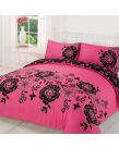 Roslyn Duvet Cover with pillowcase set - Pink/Black - King Size 