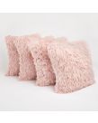 Sienna Faux Mongolian Fur Cushion Covers - Blush