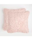 Sienna Faux Mongolian Fur Cushion Covers 55 x 55cm - Blush
