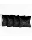 Sienna Crushed Velvet Cushion Covers, Black - 45 x 45cm