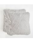 Sienna Fluffy Cushion Covers 55 x 55cm - Silver