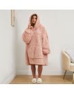 Sienna Fluffy Hoodie Blanket - Blush