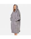 Sienna Extra-Long Sherpa Hoodie Blanket - Charcoal 