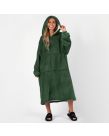 Sienna Extra-Long Sherpa Hoodie Blanket, Forest Green - Adults